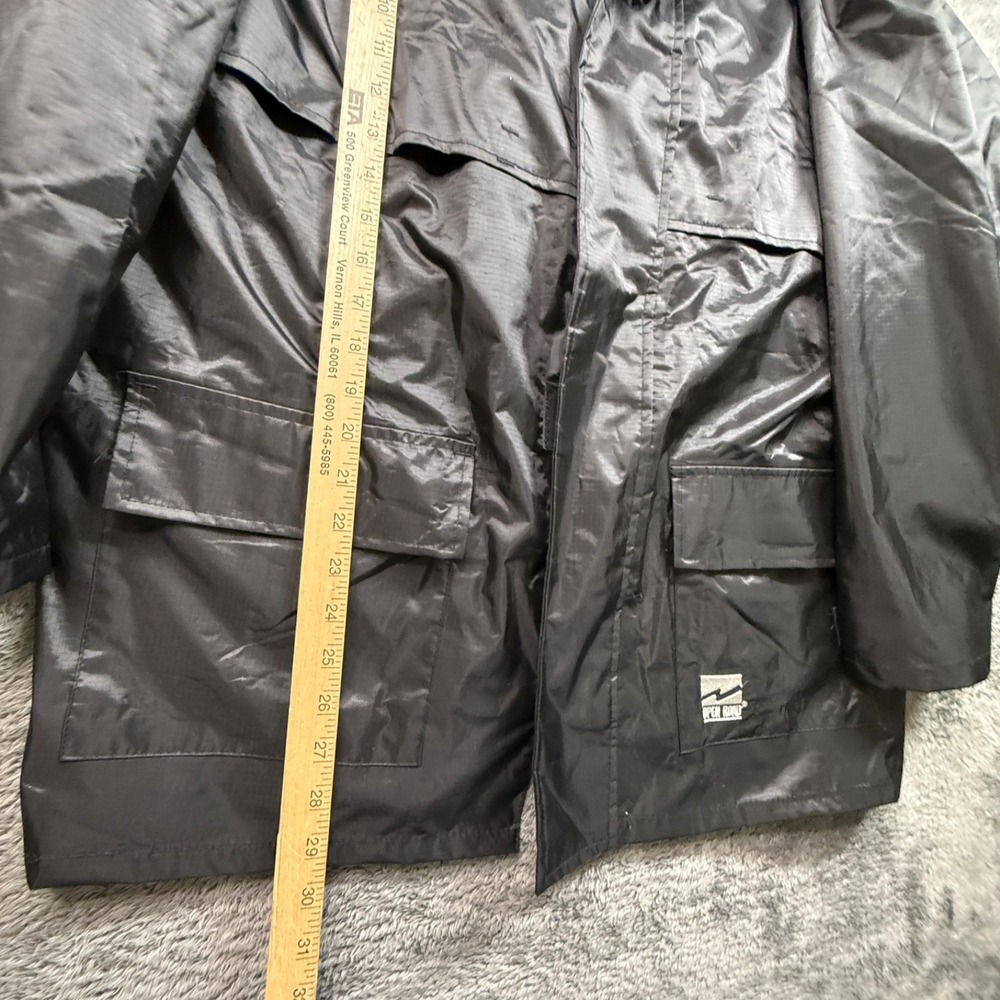 Viking Open Road Ripstop Rain Jacket With Removable Hood Mens M Black Zip Up - Picture 8 of 9